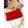 Lakierowany portfel damski czerwony elegancki Peterson | Elegant red patent leather women's wallet Peterson